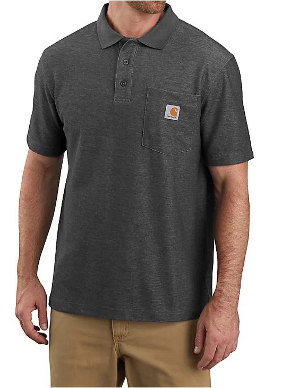 Carhartt Loose Fit Pocket Polo in Carbon Heather 🆕